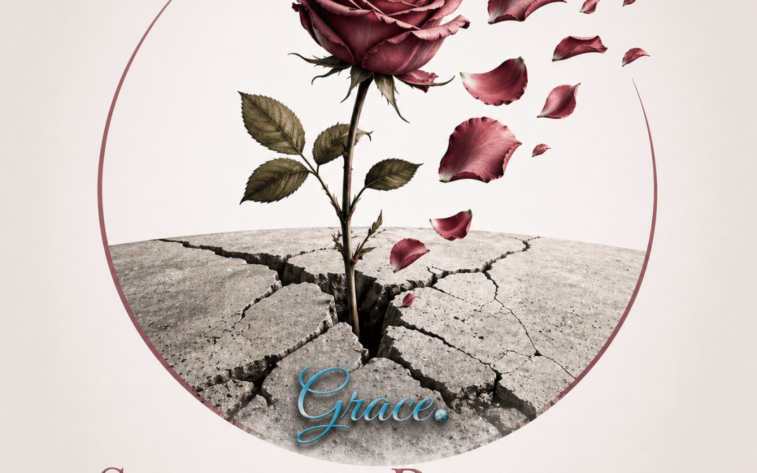 Silent Petals program logo featuring rose growing through cracked concrete symbolizing healing after trauma.